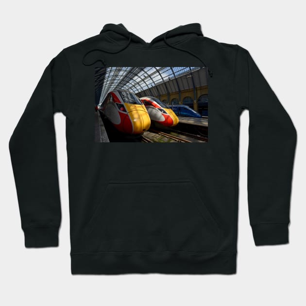 LNER Azuma trains at Kings Cross Hoodie by Random Railways